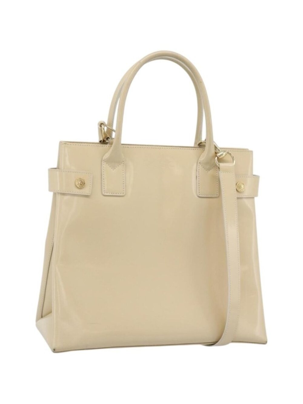 GUCCI Tote Bag Patent leather 2way Beige Gold 000 1118 0503